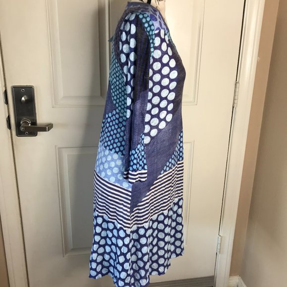 NWT David Cline Womens V-Neck 3/4 Sleeve Burnout Sheath Dress - Picture 2 of 3